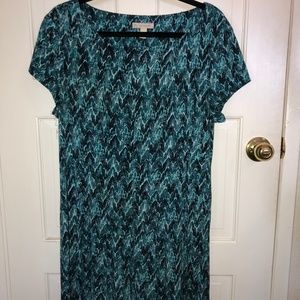 Turqoise Print Professional Dress